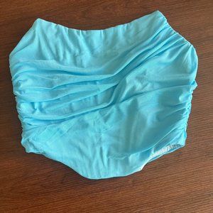 Teal bustier strapless crop top